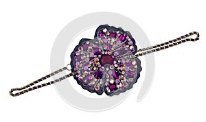 Pink violet flowers brooch