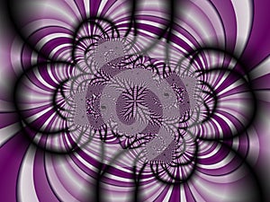 Pink violet flowery fractal, fractal fantasy shapes contrasts lights, sparkling petals, fractal, abstract background