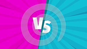 Pink vs blue. Teams versus battle screen. Comparison of various. Competition of opposites. Fight backgrounds competition