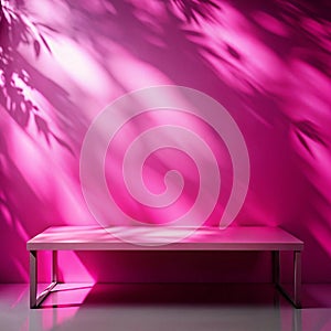 Pink wall studio with shadows