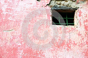 Pink wall with window