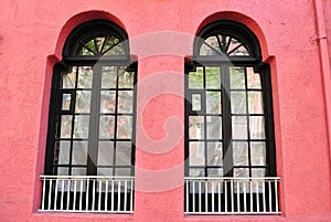 Pink Wall with Windows