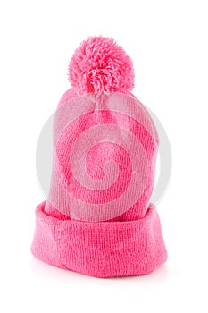 Pink warm winter hat