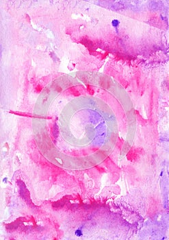 Pink watercolor abstract handmade background