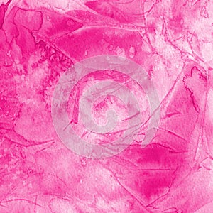 Pink watercolor artistic texture with washes, brush strokes and stains. High quality expressive backdrop.