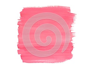 Pink watercolor brush strokes on white background photo