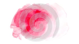 Pink watercolor stains isolated on white background
