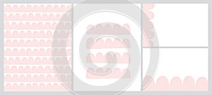 Pink Watercolor Style Vector Wavy Lines Isolated on a White Background.