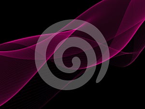 Pink wave light abstract of black background