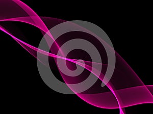 Pink wave light abstract of black background