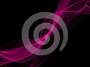 Pink wave light abstract of black background