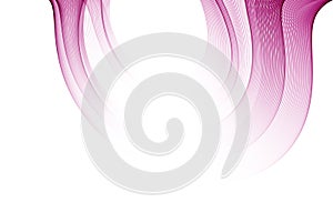Pink wave lines on a white background, transparent wave