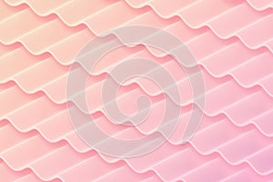 Pink waves background. Tender pale color with geometric pattern. 3d rendering