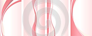 Pink wavy abstract background vertical templates.