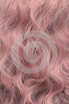 Pink wavy hair pattern. Top view