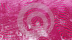 Pink wavy stripes background with distressed white scratches texture.