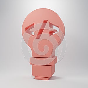 Pink Web design and front end development icon isolated on pink background. Minimalism concept. 3D render illustration