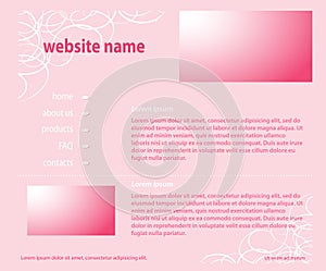 Pink website  - template  layered - vector