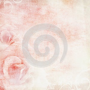 Pink wedding background with roses