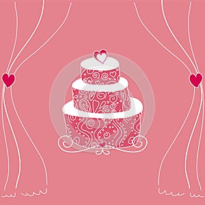 Pink wedding cake