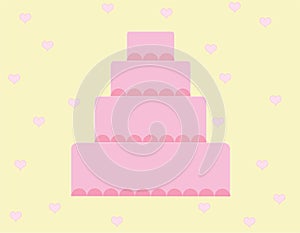Pink wedding cake