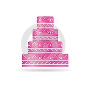 Pink Wedding cake logo