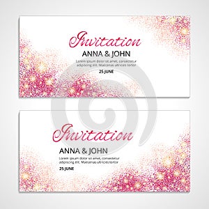 Pink wedding invitation 1