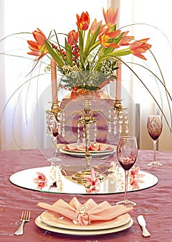 Pink wedding table