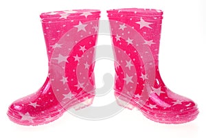 Pink Wellington boots