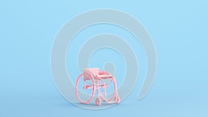 Pink Wheelchair Custom Mobility Health Care Disability Assistance Transportation Equipment Quarter View Kitsch Blue Background