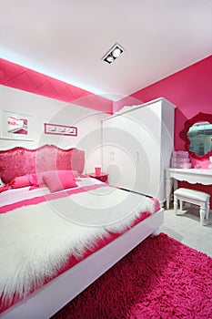 Pink-white beautiful bedroom