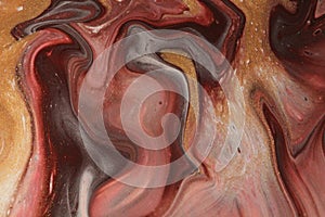 Pink, white, chocolate brown, and glittering gold flow vertically in this abstract background.
