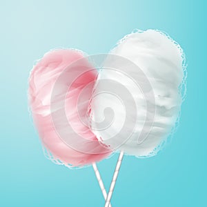 Pink, white cotton candy