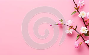 Pink and White Flowers, Mother's Day, 8 March, Happy Easter, pink background