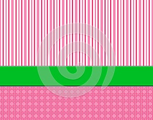 Pink, white & green striped background