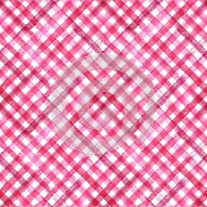 Pink and white plaid background