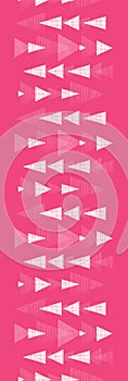 Pink and white ikat triangles stripes vertical