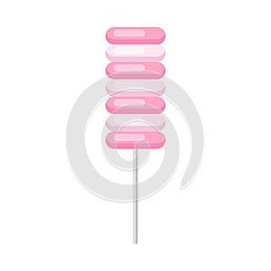 Pink with white lollipop. Vector illustration on a white background.