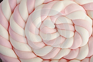 Pink and white marshmallow
