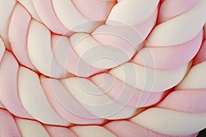 Pink and white marshmallow