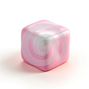 Pink Cube, 3D Render, Abstract Shape, Pastel Color