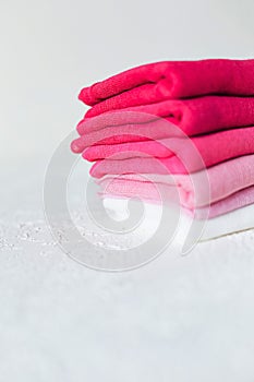 Pink and white textile on white background