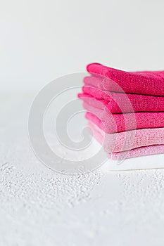 Pink and white textile on white background