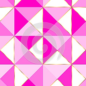 Pink and white triangle seamless pattern.