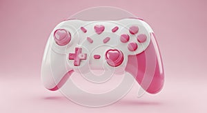 Pink and White Video Game Controller
