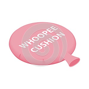 Pink whoopee cushion icon, isometric 3d style photo