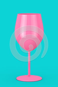 Pink Wine Glass in Duotone Style. 3d Rendering