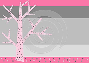 Pink Winter Tree Greeting Card