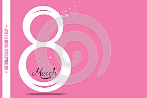 Pink `Women` Typographical Design Elements. International women`s day icon.Women`s day symbol. design for international women