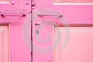 Pink wooden door